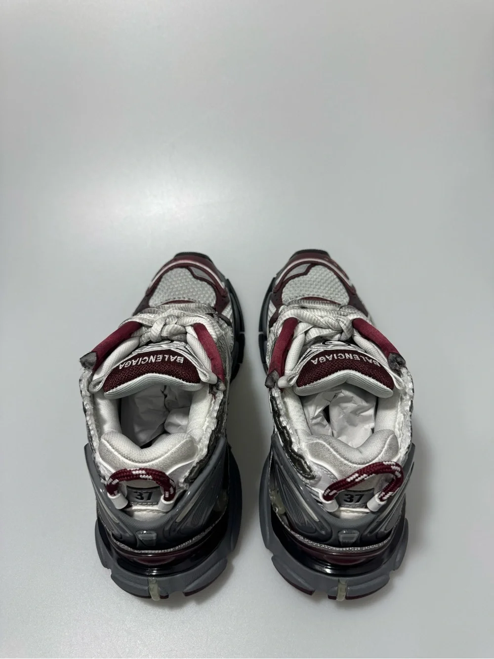 Balenciaga Runner Sneakers White Burgundy Women’s EU 37/US 7